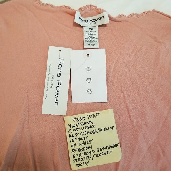 605 NWT Rena Rowan PS Pink Stretch Knit Top $52 - Picture 8 of 9
